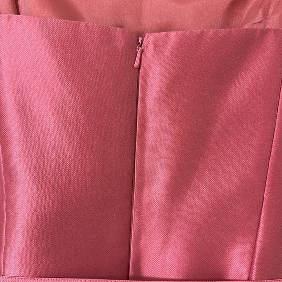 Chetta B Strapless Silk Dress Pink w/ Pastel Floral Frill Sz 10 Party Chic - Picture 5 of 10